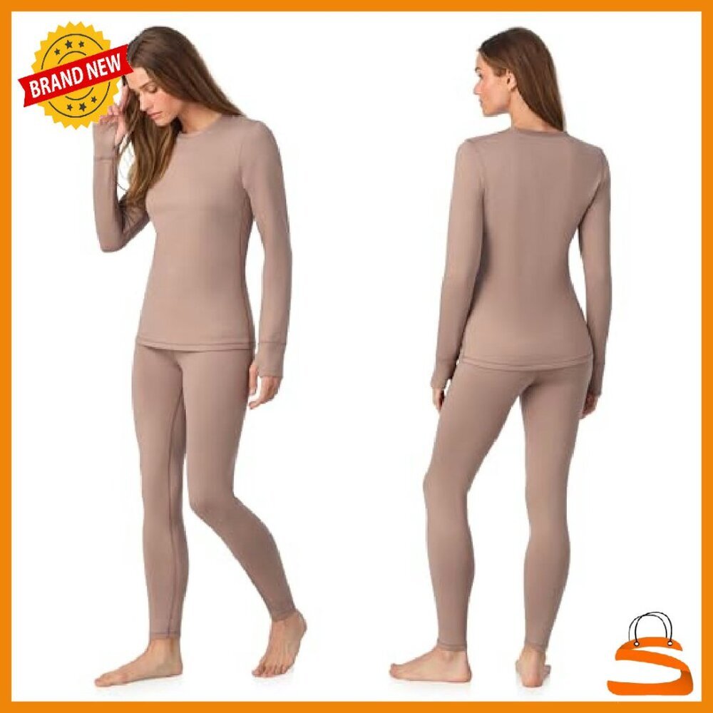 Fleece Lined Thermal Base Layer Set Long Sleeve & Leggings Cold Weather - Picture 3 of 8